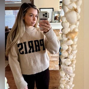 Anine Bing University Paris Sweater in Light Camel Sz XS